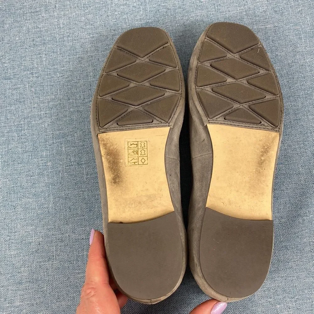 Tory Burch Carbon Grey Laila Suede Driver Ballet